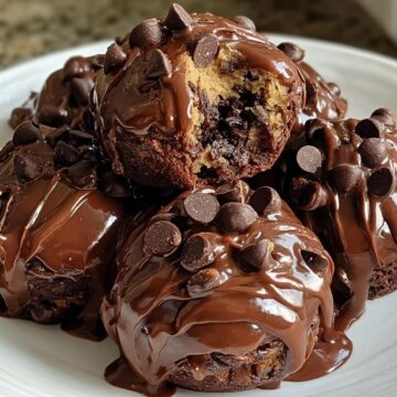 Chocolate Chip Cookie Dough Brownie Bombs