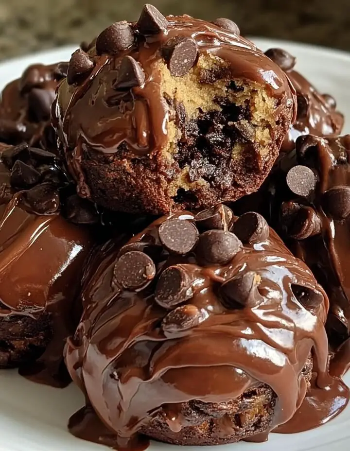 Chocolate Chip Cookie Dough Brownie Bombs