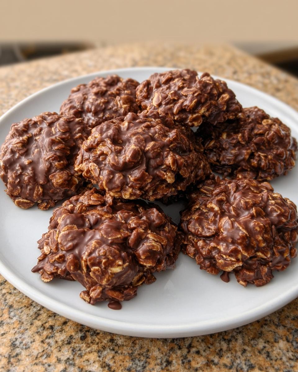 Chocolate Peanut Butter No Bake Cookies - detail 2