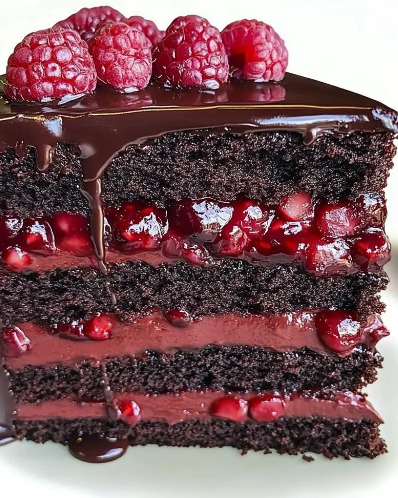 Chocolate Raspberry Truffle Cake