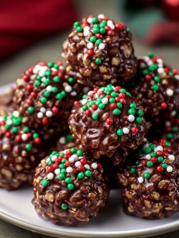 Christmas Chocolate Rice Krispie Balls