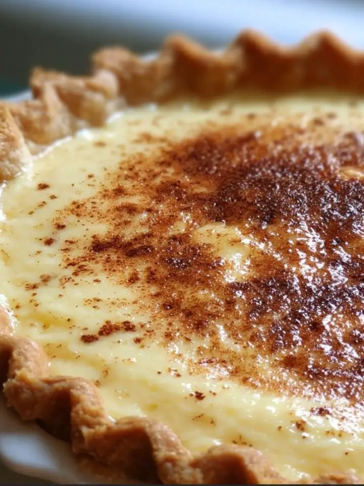Christmas Eve Cinnamon‑Vanilla Creamy Custard Pie