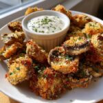 Christmas Fried Sliced Mushrooms with Ranch