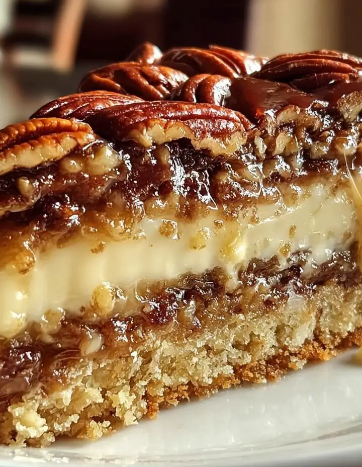 Christmas Gooey Butter Pecan Cake