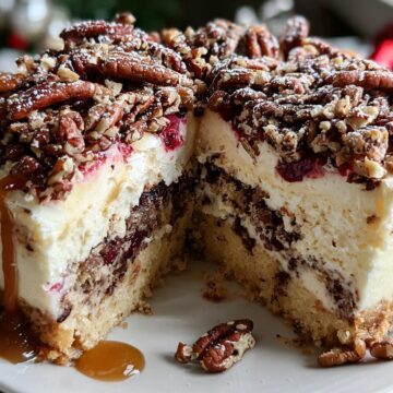 Christmas Pecan Cheesecake Cake Delight