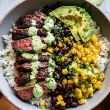 Cilantro Lime Steak and Rice Bowls