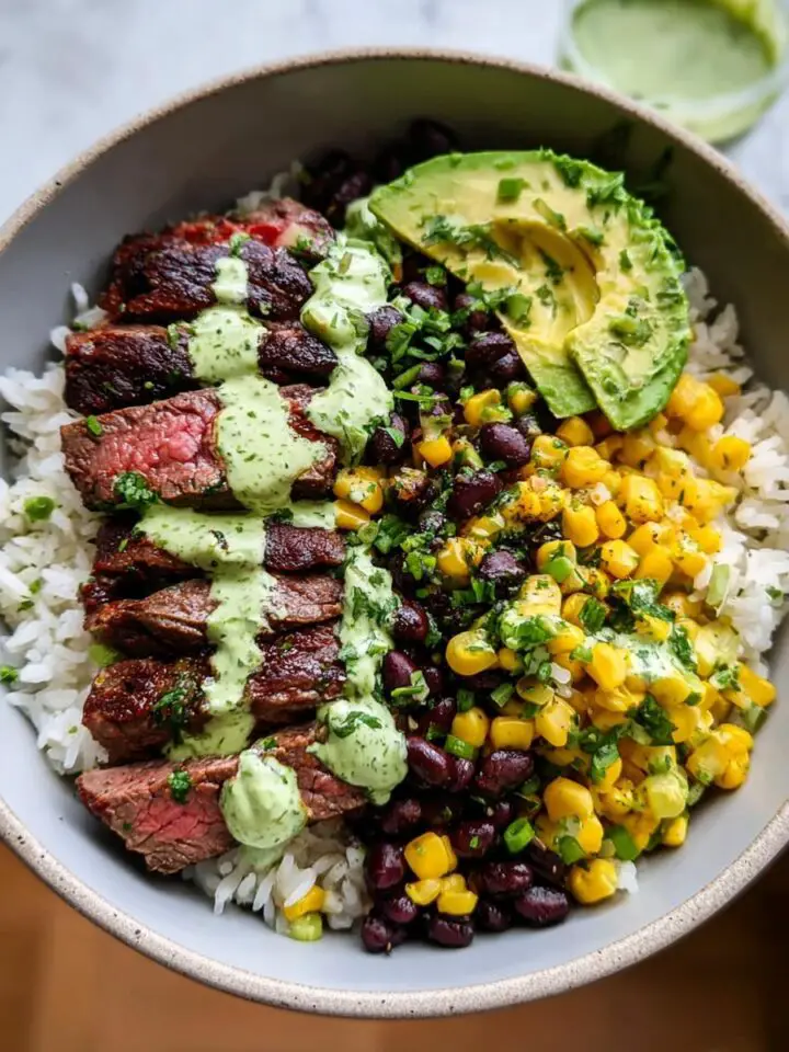 Cilantro Lime Steak and Rice Bowls
