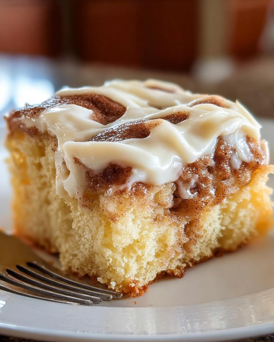 Cinnamon Roll Poke Cake - detail 2