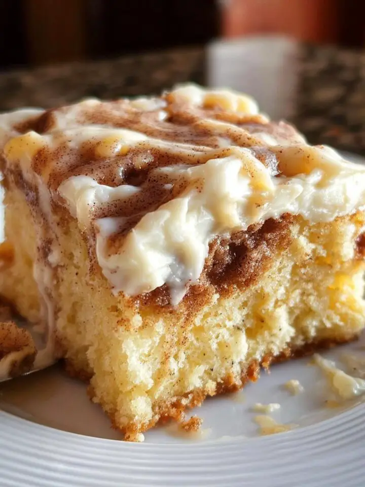 Cinnamon Roll Poke Cake