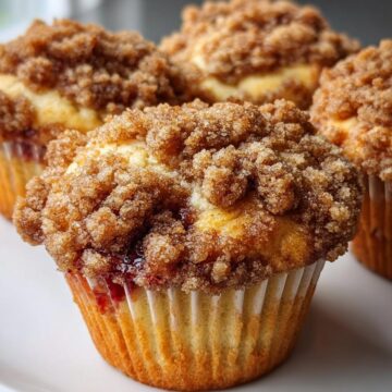 Cinnamon Swirl Rhubarb Coffee Cake Muffins