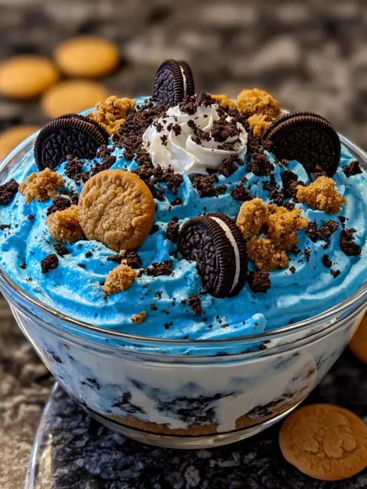 Cookie Monster Fluff Dessert
