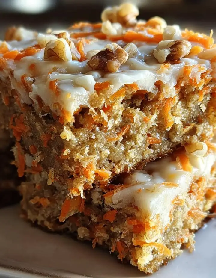 Cottage Cheese Carrot Cake Bars