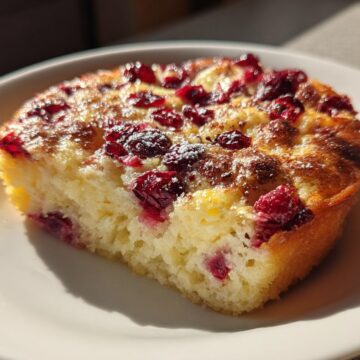 Cottage Cheese Cranberry Orange Breakfast Bake