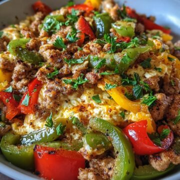 Cottage Cheese Turkey Pepper Skillet