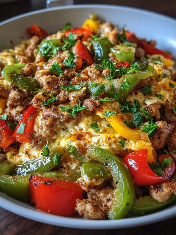 Cottage Cheese Turkey Pepper Skillet