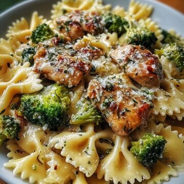 Cowboy Butter Lemon Bowtie Chicken with Broccoli