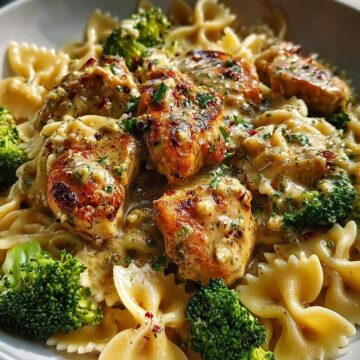 Cowboy Butter Lemon Bowtie Chicken with Broccoli
