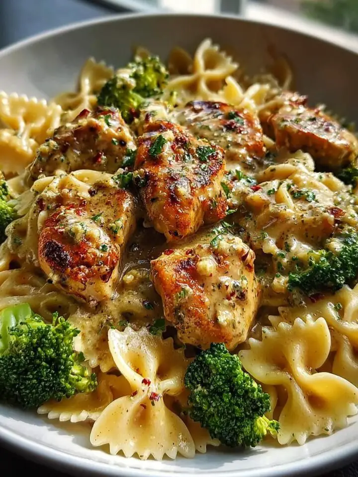 Cowboy Butter Lemon Bowtie Chicken with Broccoli