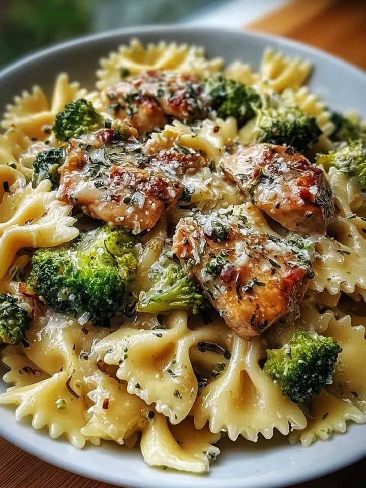 Cowboy Butter Lemon Bowtie Chicken with Broccoli