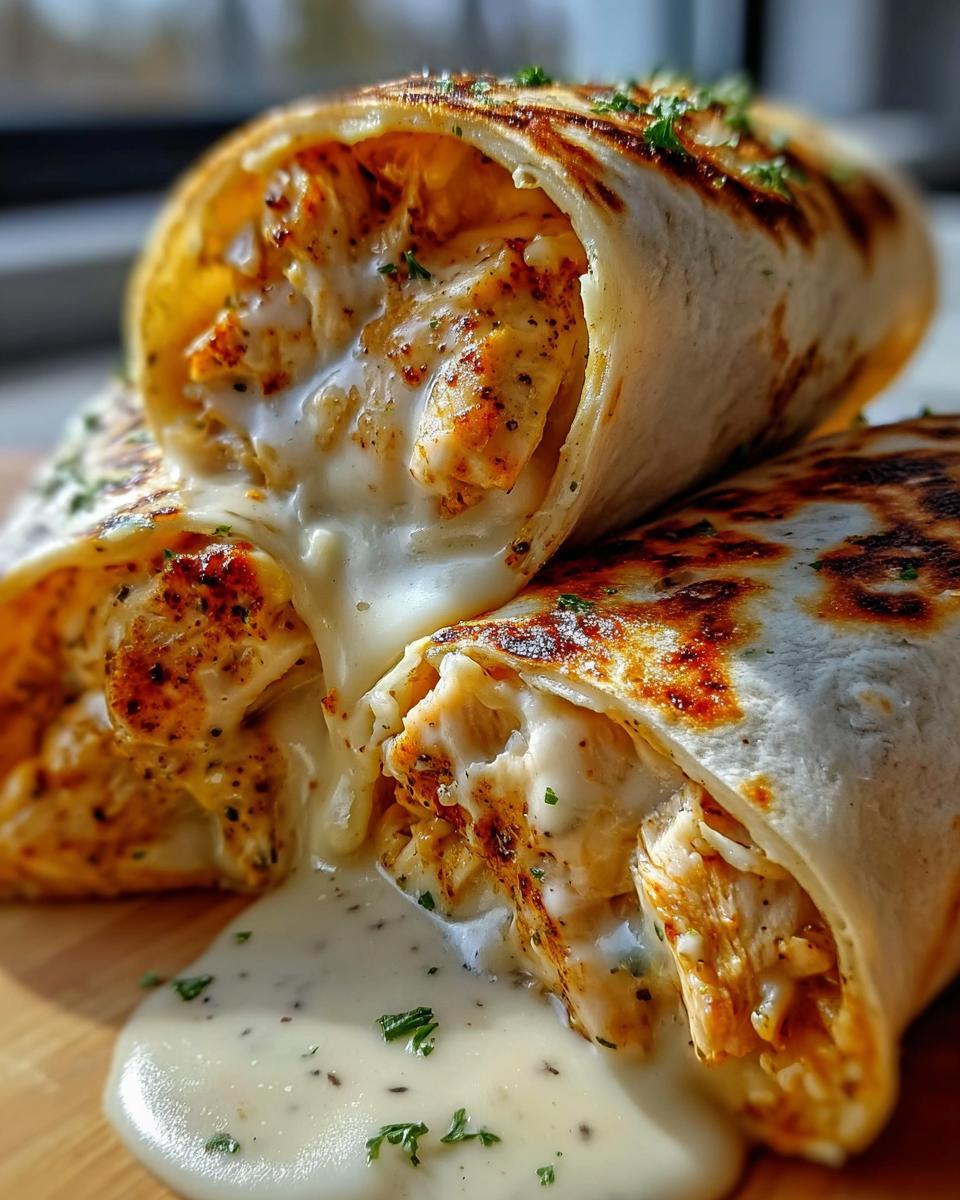 Cozy Cheesy Garlic Chicken Wraps - detail 2