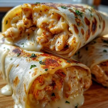 Cozy Cheesy Garlic Chicken Wraps