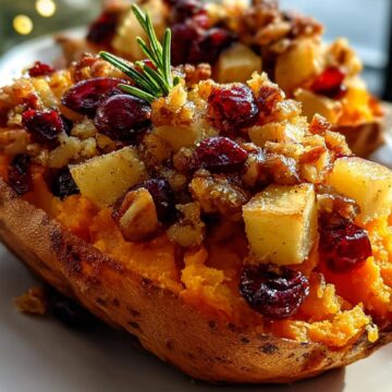 Cranberry Apple Twice-Baked Sweet Potatoes