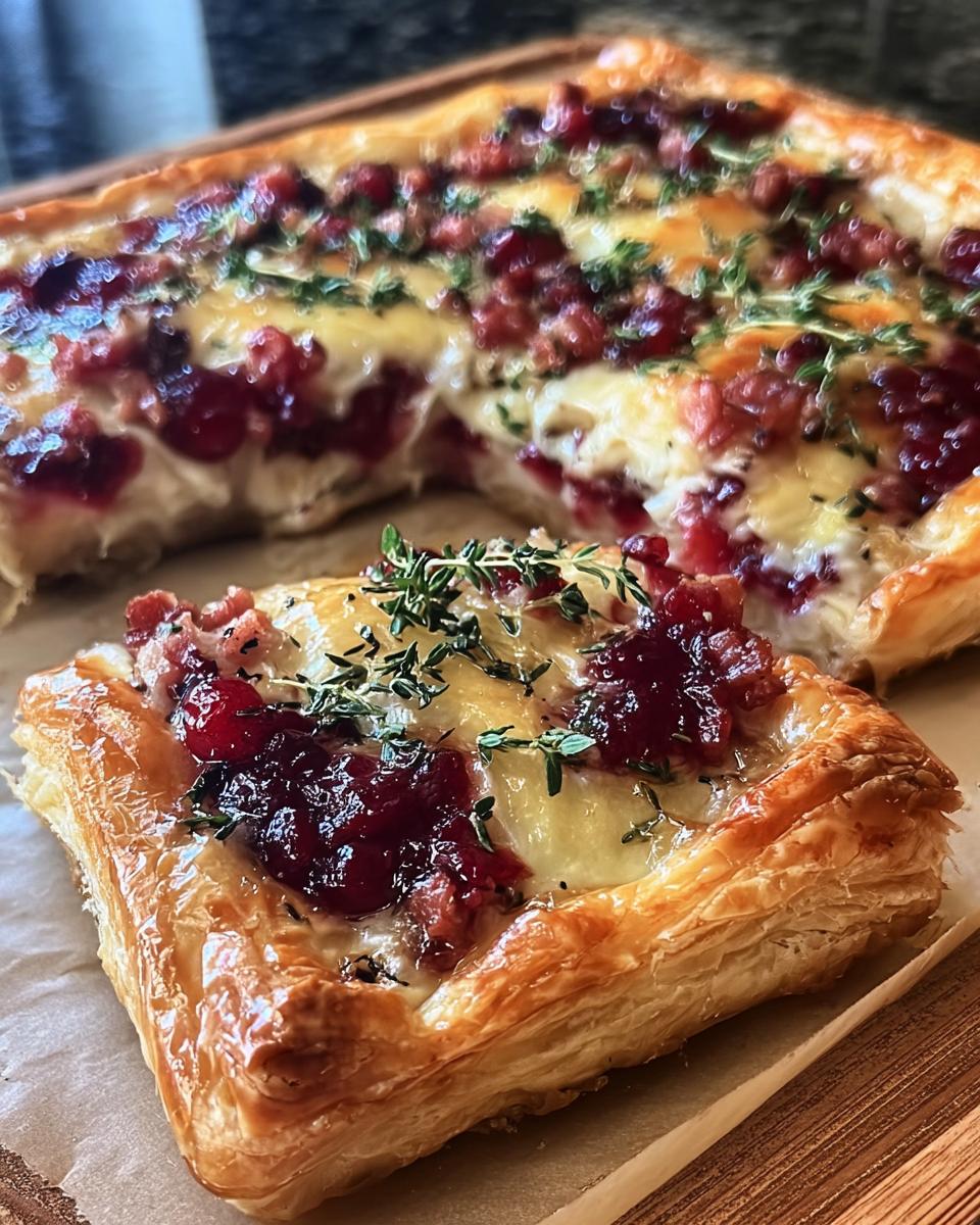 Cranberry Brie Tart with Pancetta & Thyme - detail 1