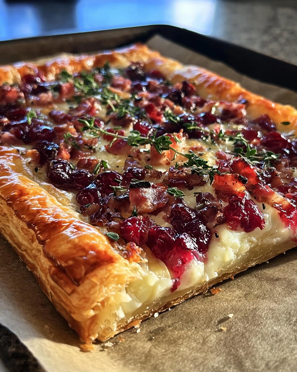 Cranberry Brie Tart with Pancetta & Thyme - detail 2