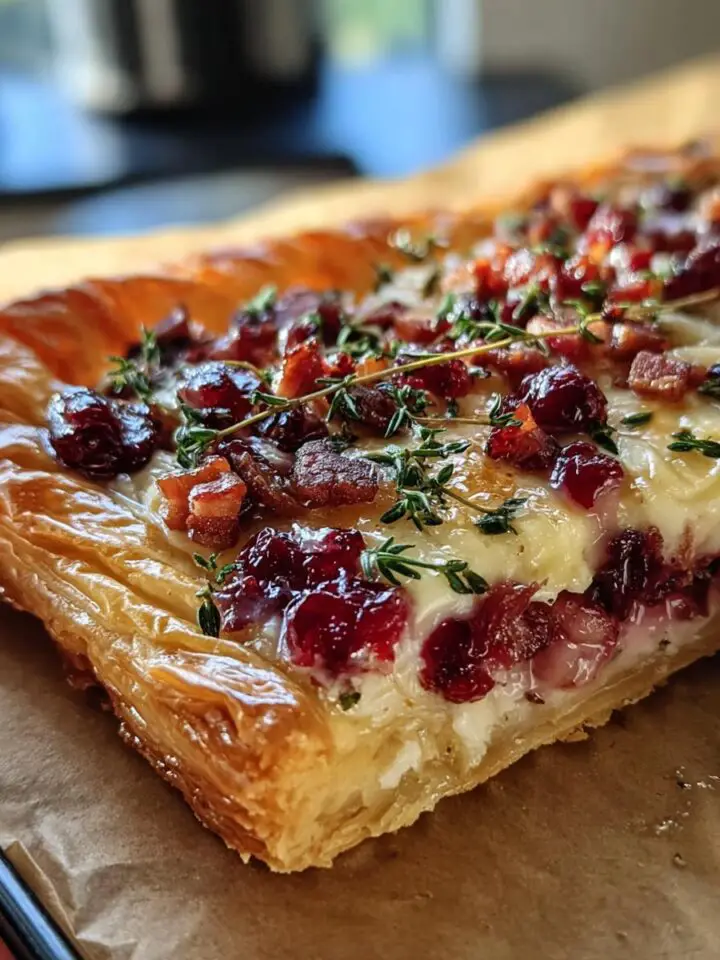 Cranberry Brie Tart with Pancetta & Thyme