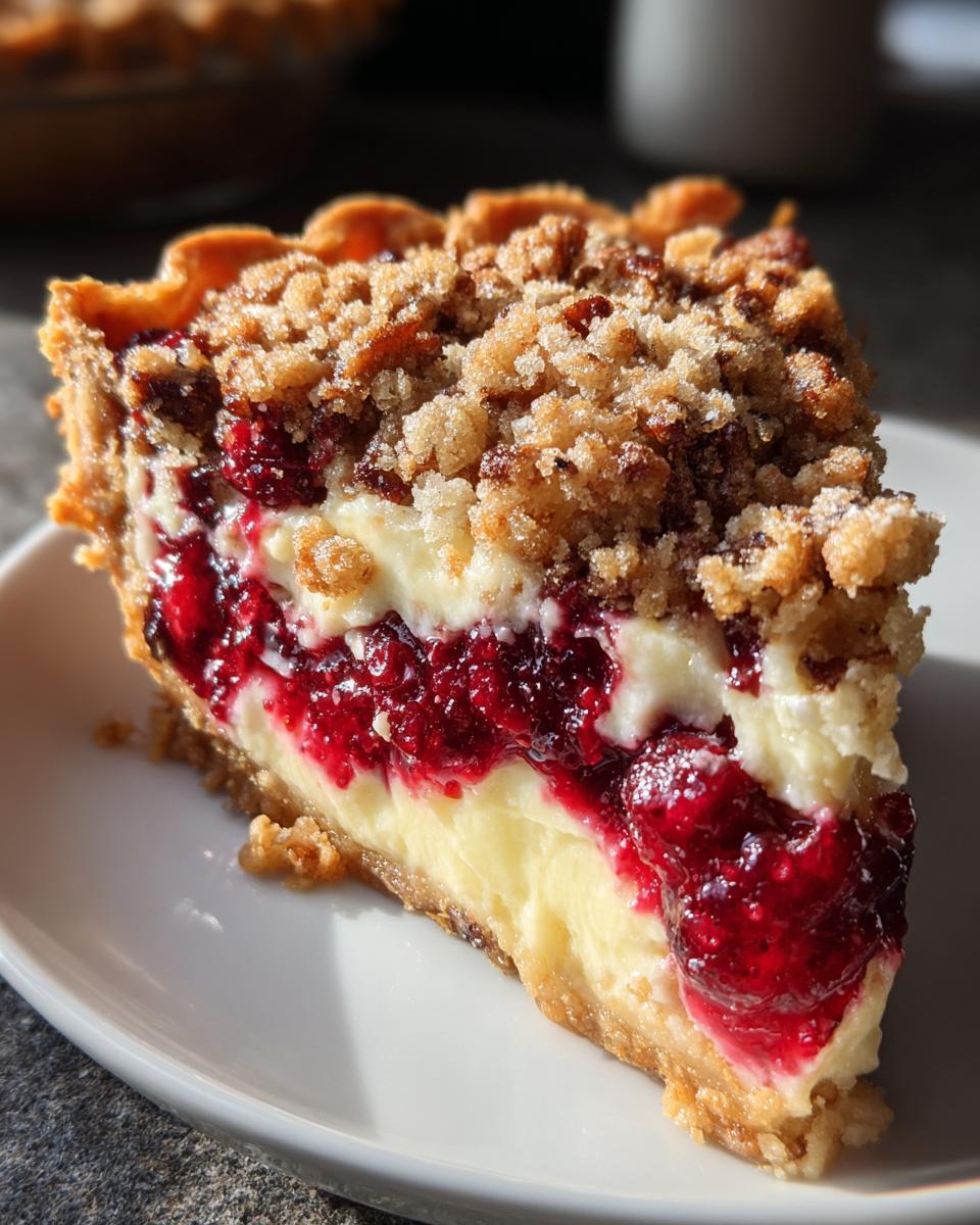 Cranberry Cream Cheese Crumb Pie - detail 1
