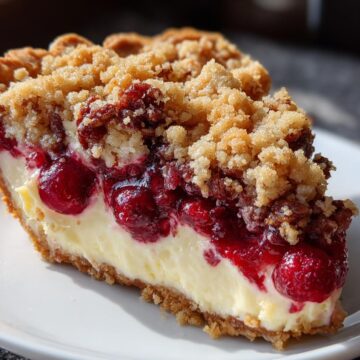 Cranberry Cream Cheese Crumb Pie