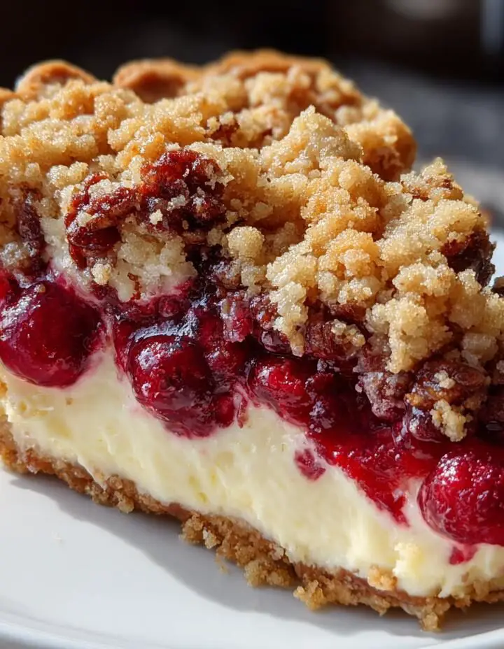 Cranberry Cream Cheese Crumb Pie
