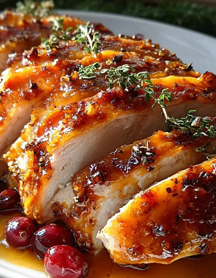 Cranberry Orange Glazed Turkey Chest