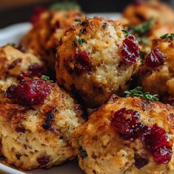 Cranberry Turkey Stuffing Balls