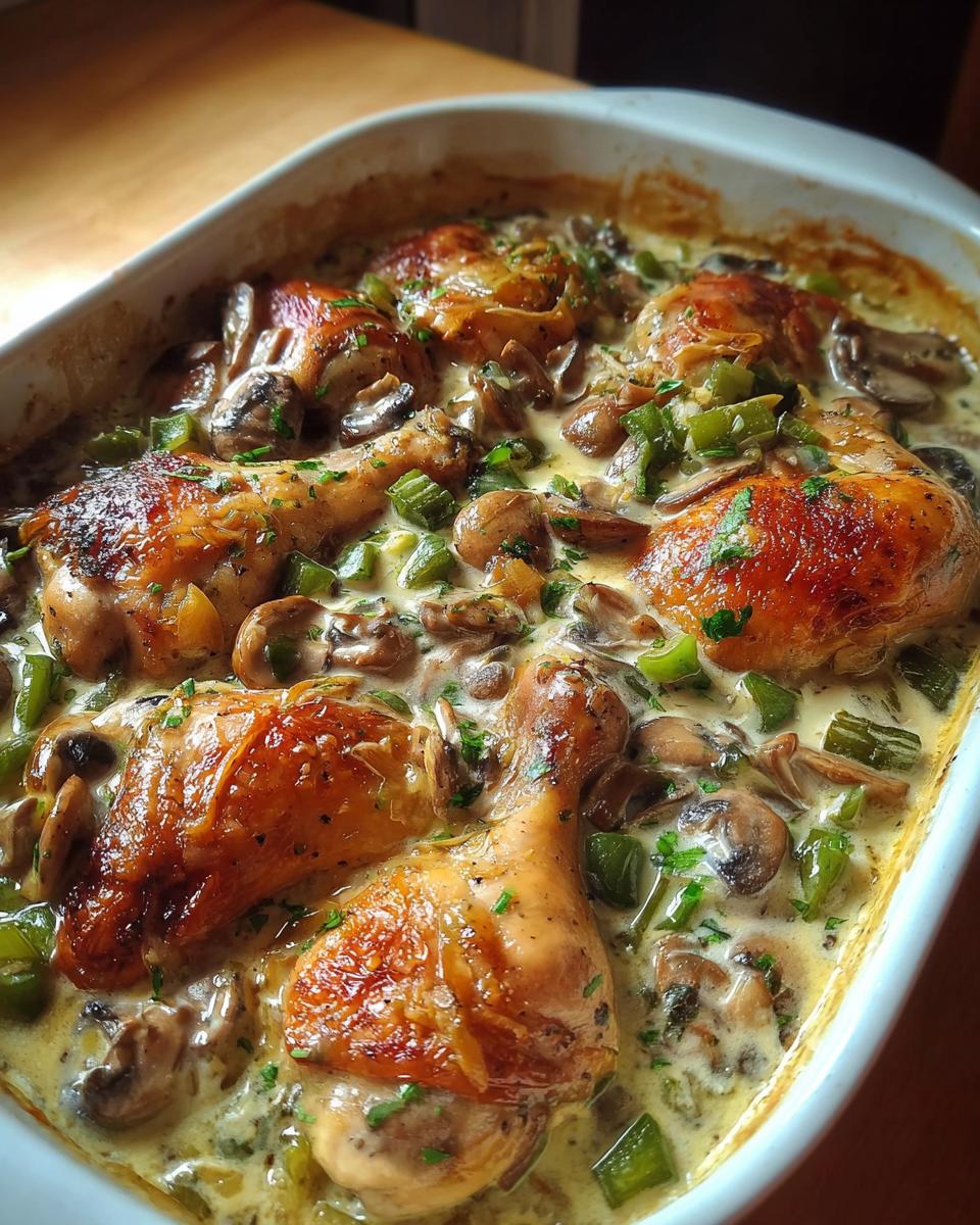 Creamy Baked Chicken with Mushrooms and Green Peppers - detail 1