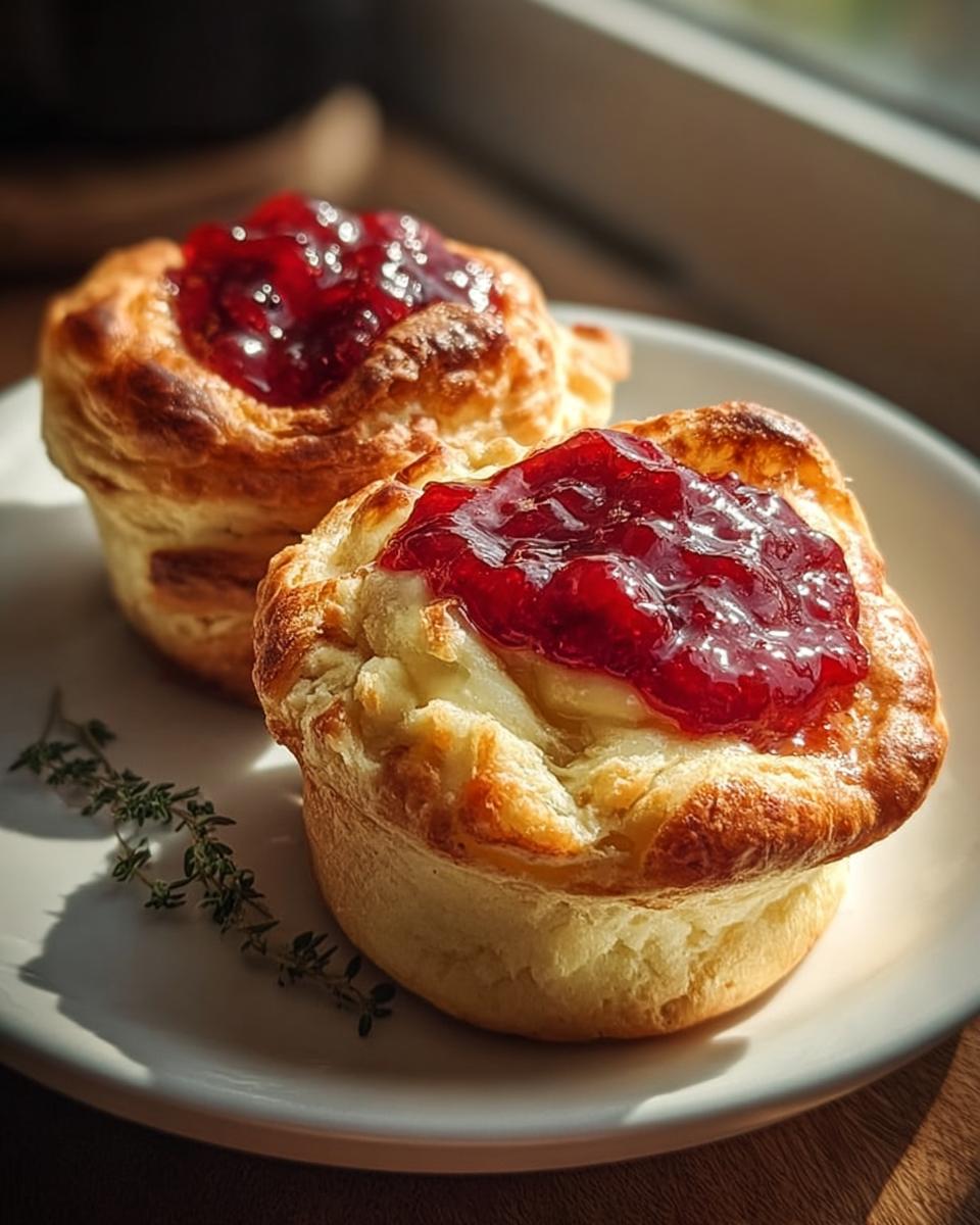 Creamy Cheese Cruffins with Raspberry Jam - detail 1