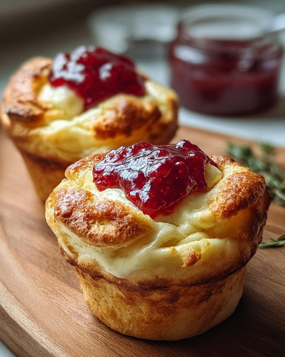 Creamy Cheese Cruffins with Raspberry Jam - detail 2