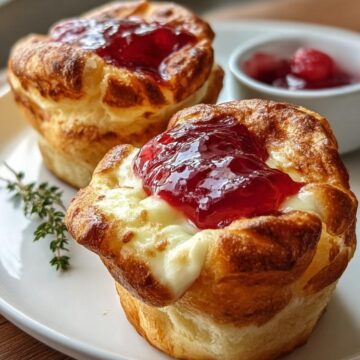 Creamy Cheese Cruffins with Raspberry Jam