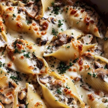 Creamy Garlic Mushroom Stuffed Shells
