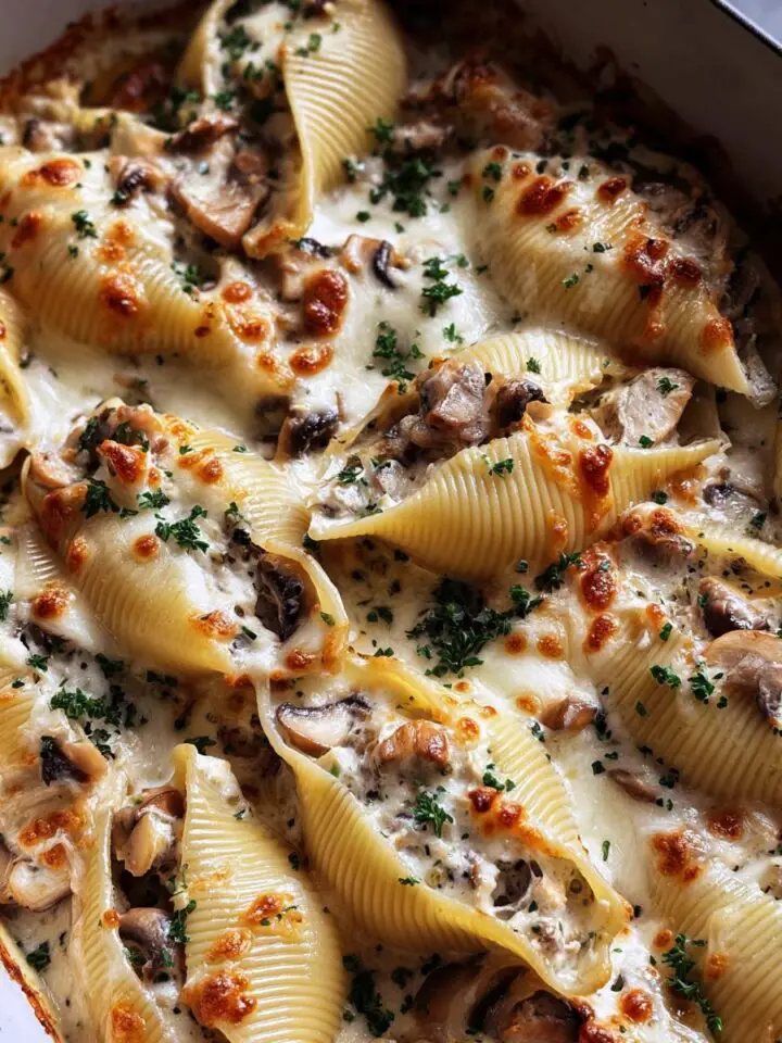 Creamy Garlic Mushroom Stuffed Shells
