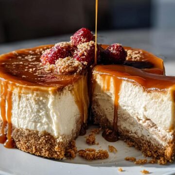 Creamy Gingerbread Cheesecake with Caramel Bliss