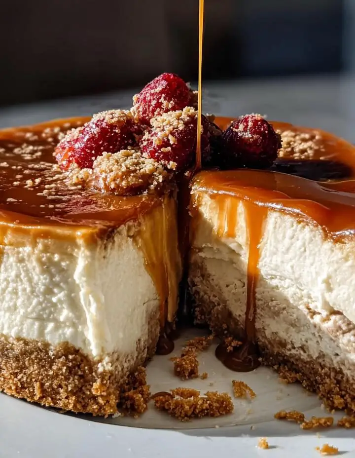 Creamy Gingerbread Cheesecake with Caramel Bliss