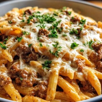Creamy High Protein Beef Pasta