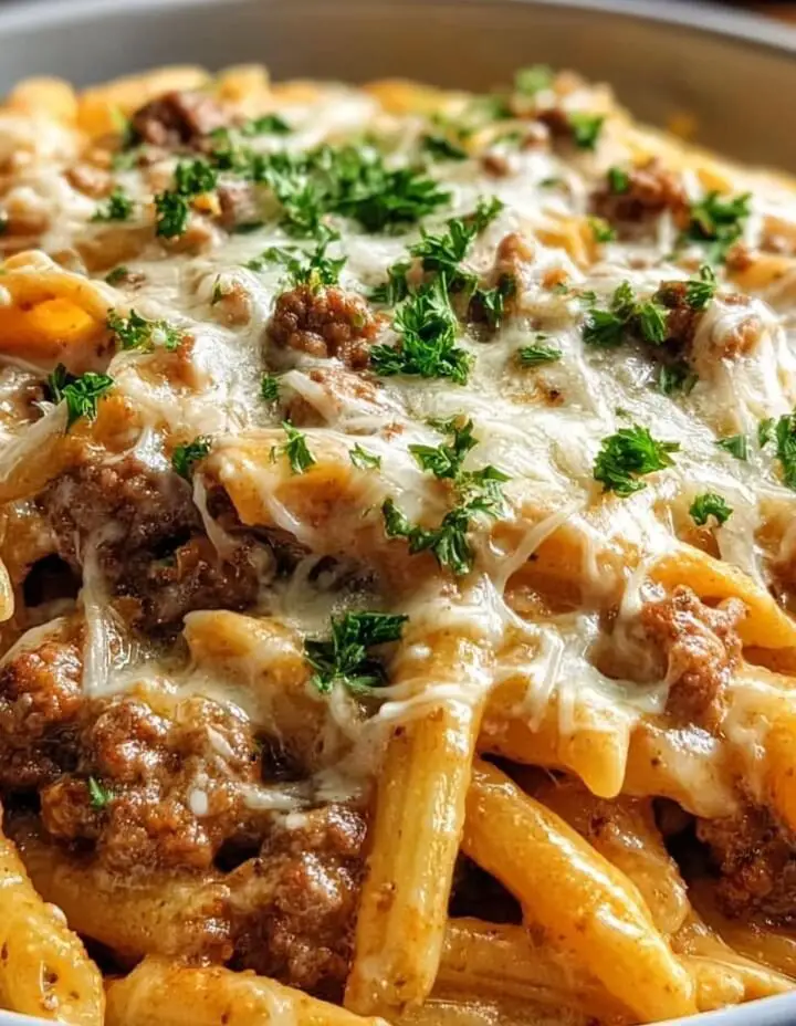 Creamy High Protein Beef Pasta