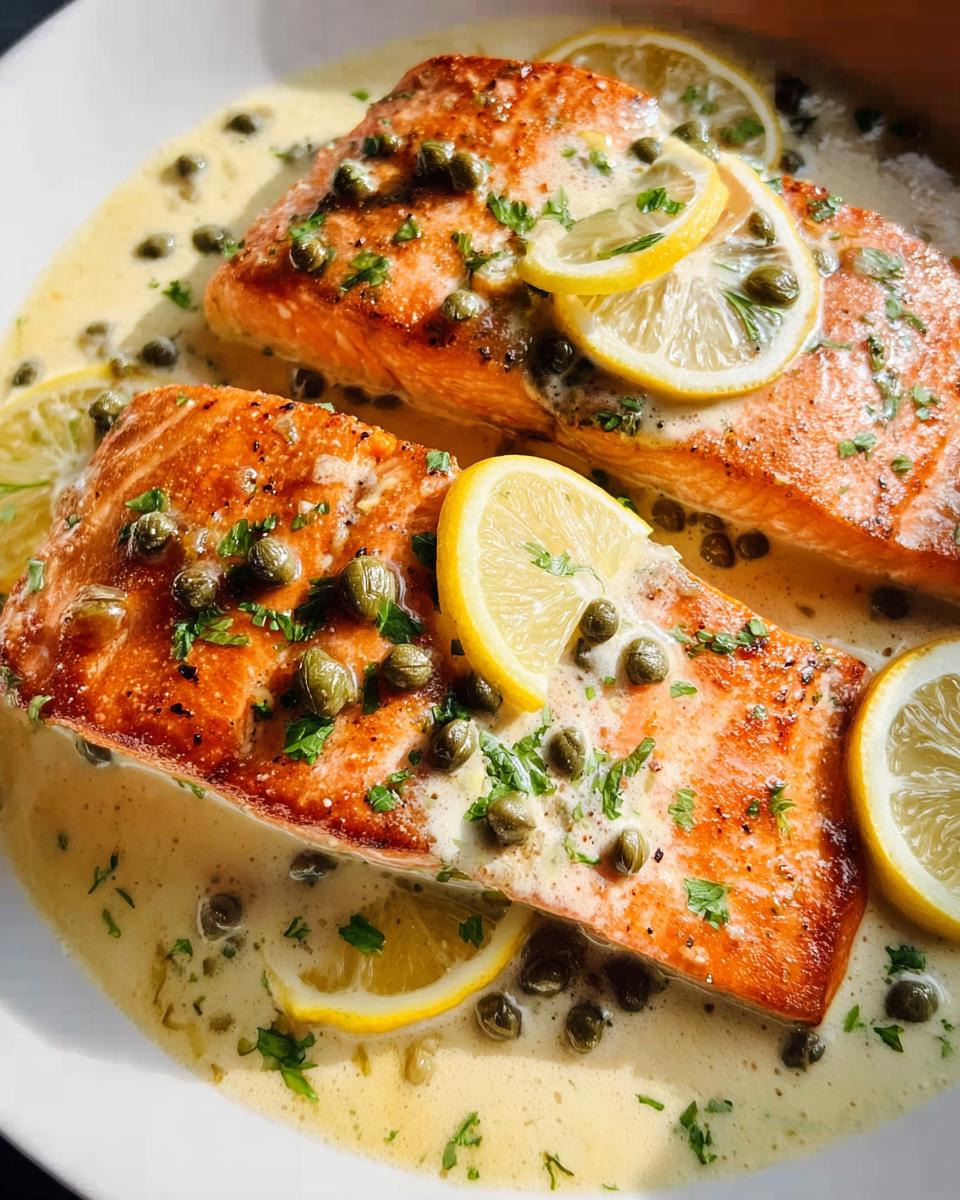 Creamy Lemon Salmon Piccata - detail 1