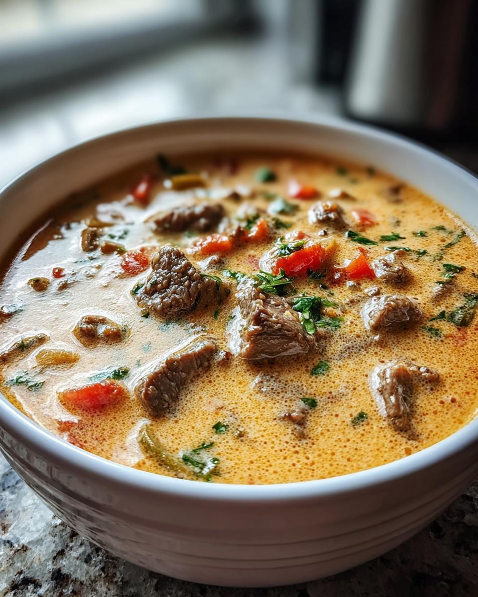 Creamy Philly Cheese Steak Soup - detail 1