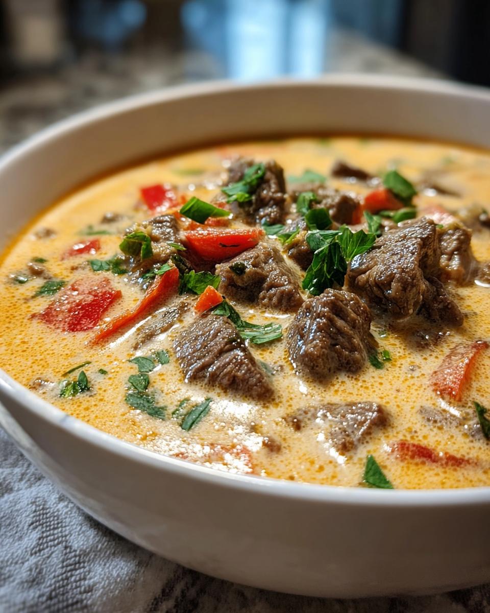 Creamy Philly Cheese Steak Soup - detail 2