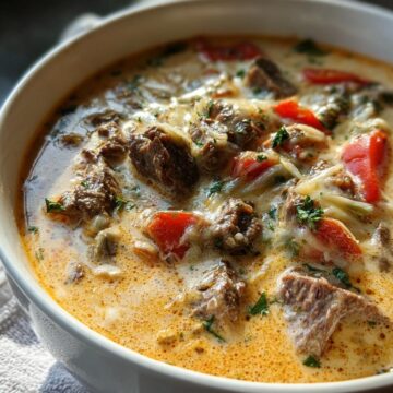Creamy Philly Cheese Steak Soup