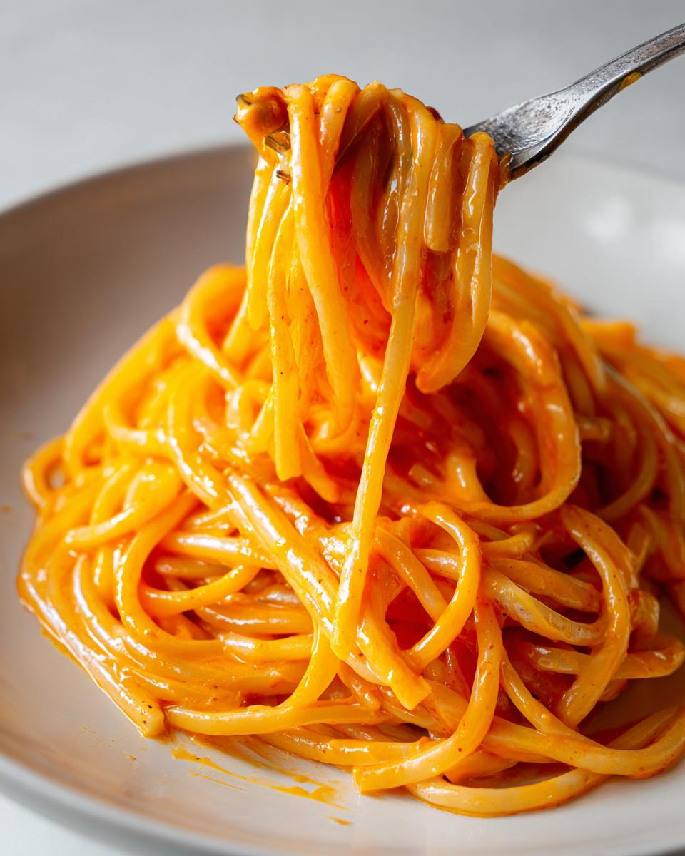 Creamy Red Pepper Alfredo Pasta - detail 1