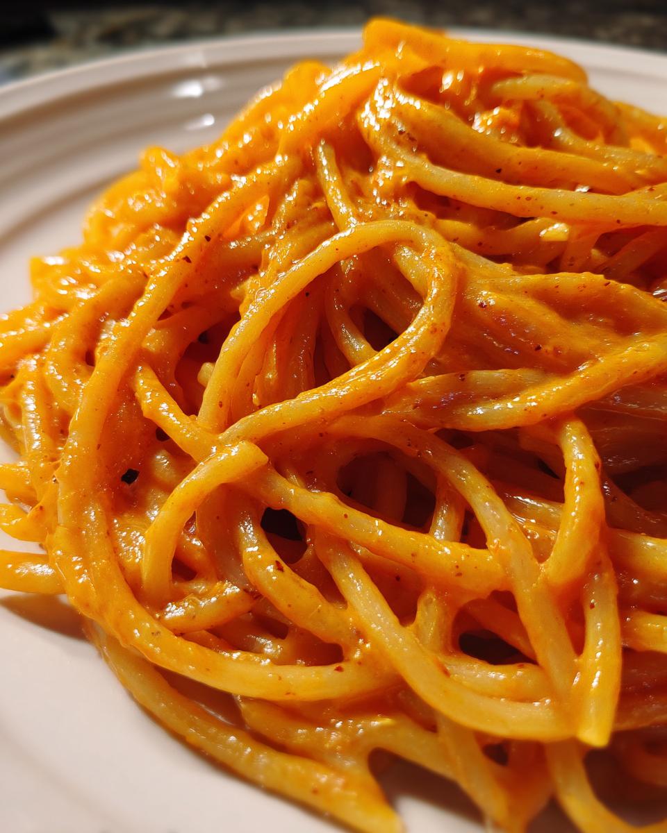 Creamy Red Pepper Alfredo Pasta - detail 2